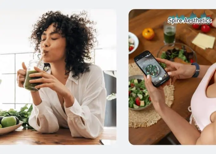 Image of woman looking into her diet and fat freezing Halstead to improve her health