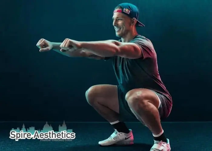 Image of man build leg muscle Halstead through exercise